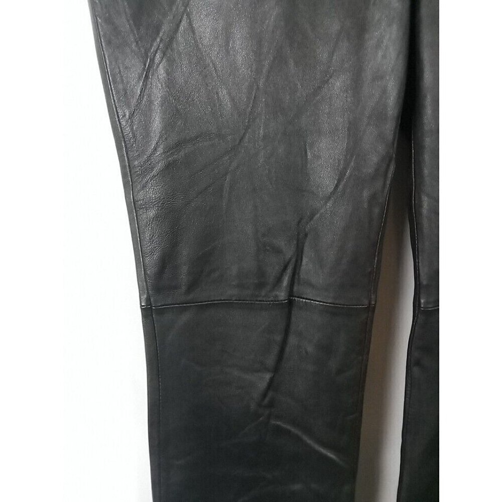 Garson Pants Women's Leather Size 10 Black Riding Motorcycle Biker - Picture 7 of 16
